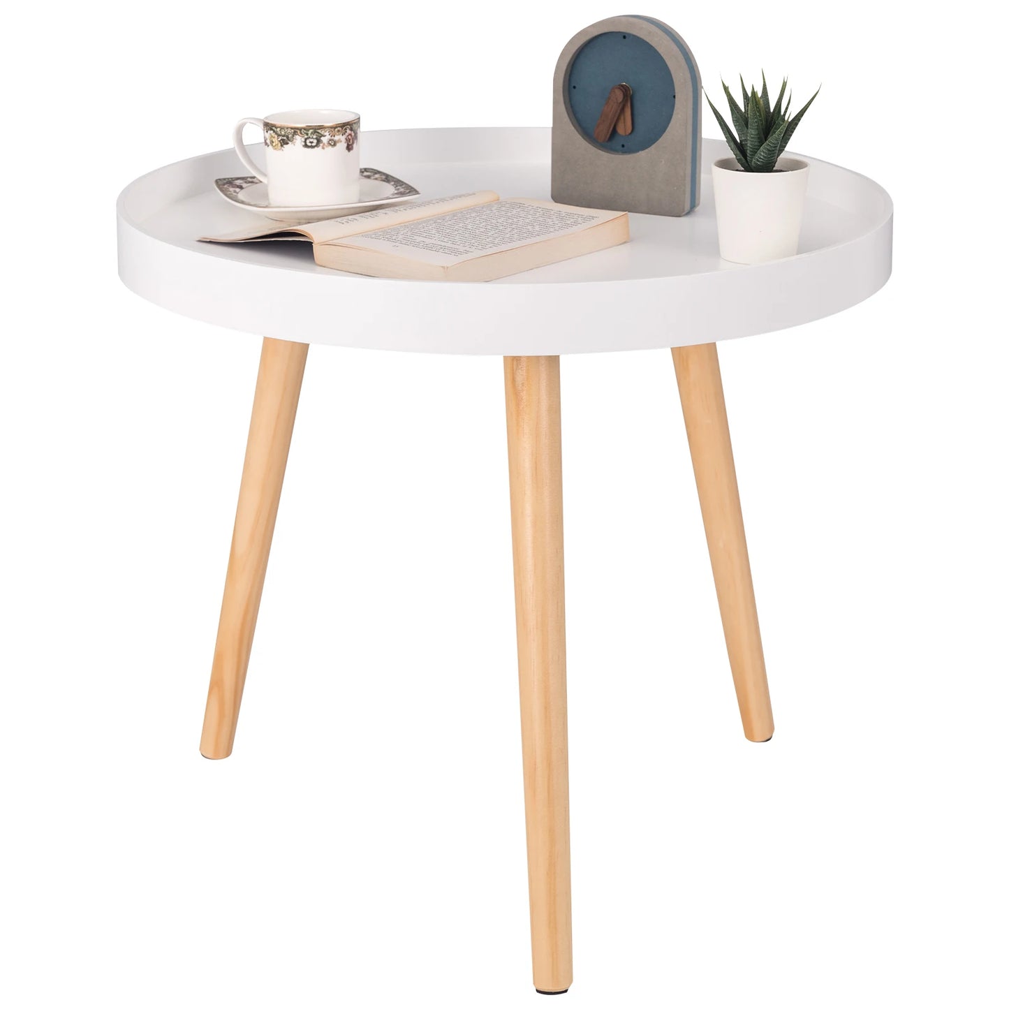 Table Basse Ronde Siena – Ronde Bois & Blanc