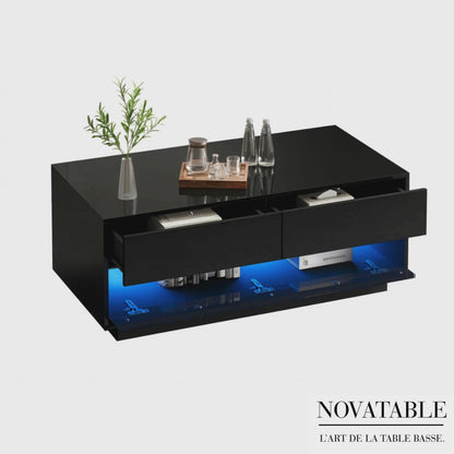 Table Basse En Verre Elyra – Verre Trempé & Rangement Intégré