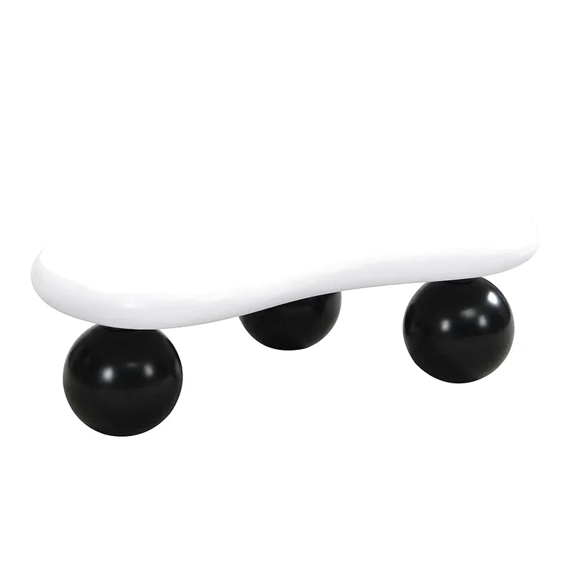 Table Basse En Bois Alenya – Forme Nuage, Blanc ou Noir