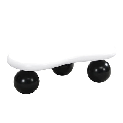 Table Basse En Bois Alenya – Forme Nuage, Blanc ou Noir